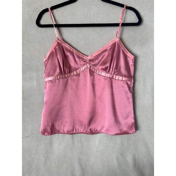 Pink Satin Cami Tank Top Small Barbie Babydoll Blouse Small - Picture 1 of 4